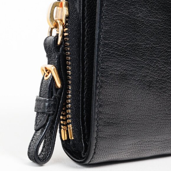 Miu Miu Black Leather Bi-Fold Compact Wallet - Picture 5 of 10